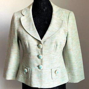 Nanette Lepore - Green Tweed Blazer - Sz 10 - EUC